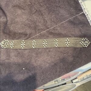 SG Sergio Gutierrez Liquid Metal Mesh Silver Chrome Tone Bracelet Signed‎